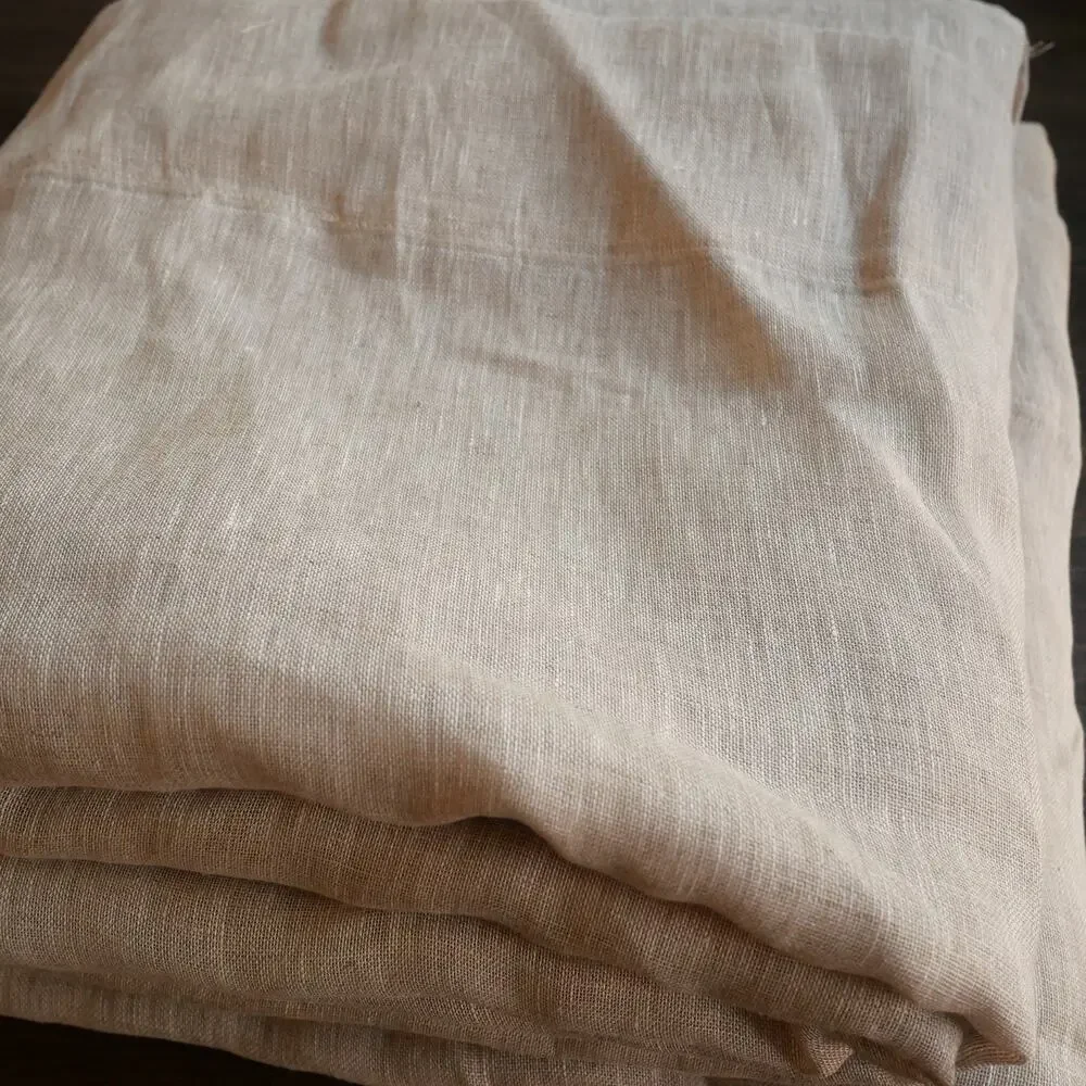 Quince Set of 2 European Linen Sheer Curtain Panels 48